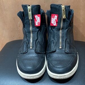 Nike Black High-Tops with Gold Zipper